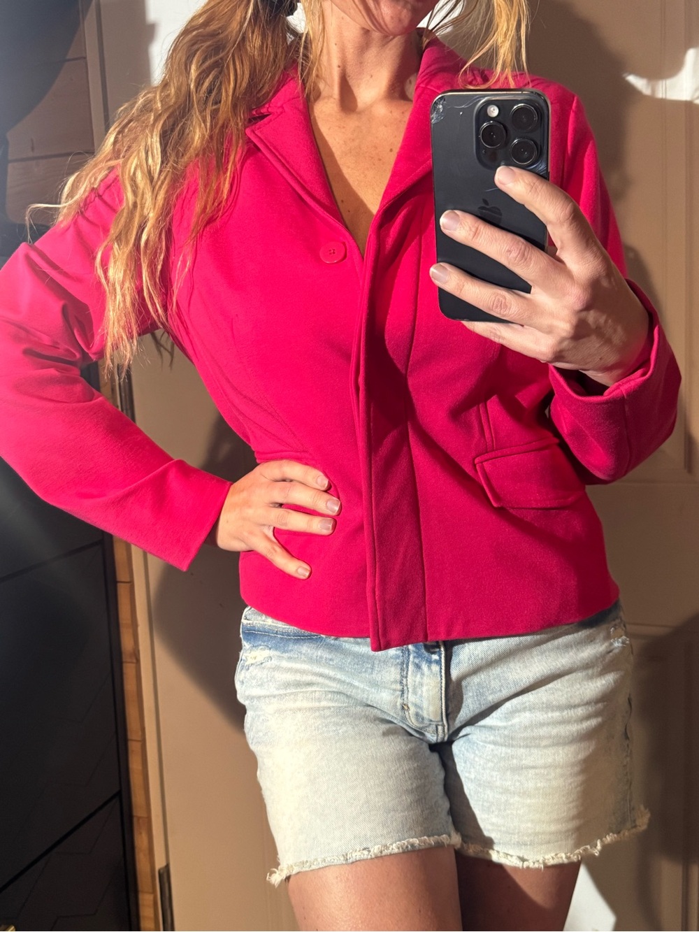 Liz Claiborne Hot Pink Single-Button Blazer